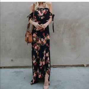 Black Floral Vici Dress